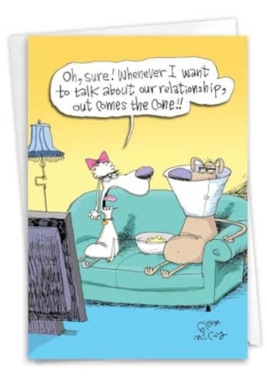 NobleWorks Humorous Anniversary Greeting Card with 5 x 7 Inch Envelope 1 Card Couple Husband Wife Parents Anniversary Congratulations Talk Cone 9738