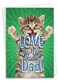 NobleWorks Fathers Day Greeting Card with 5 x 7 Inch Envelope for Dad Pa Pop Daddy Stepfather 1 Card Kitty Love You This Much C10401FDG