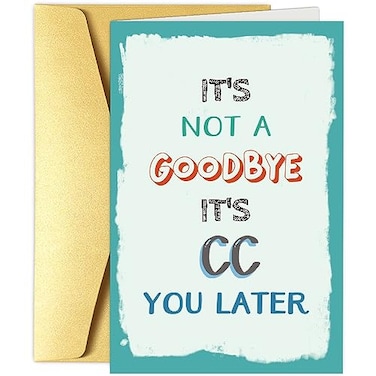 Obbyidk Punny Farewell Card Hilarious Retirement Going Away Card for Coworker Boss Work Friend and More