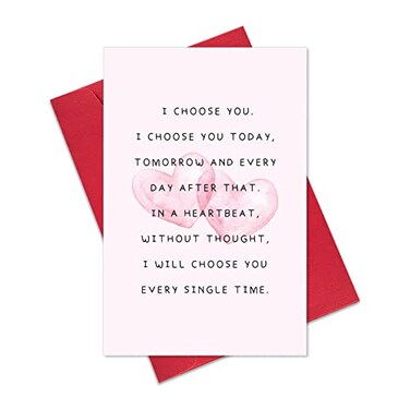 Ogeby Cute Valentines Day Card Gifts for Boyfriend Girlfriend Sweet Anniversary Cards Gifts for Husband Wife I Choose You Every day Love Card for Him Her
