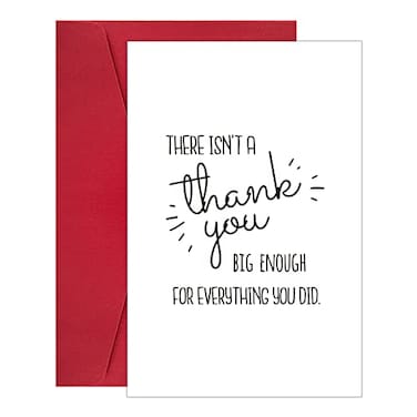 Ogeby Funny Thank You Card for Men Women Lovely Thankful Greeting Card for Teacher Boss