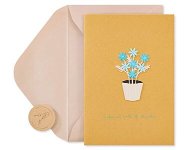 Papyrus Blank Thank You Card Pot of Daisies