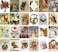 PIXILUV Vintage Christmas Greeting Cards 24pcs Cute Animals Preparing for Christmas Reprint Postcard Set Puppy Kittens