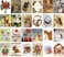 PIXILUV Vintage Christmas Greeting Cards 24pcs Cute Animals Preparing for Christmas Reprint Postcard Set Puppy Kittens