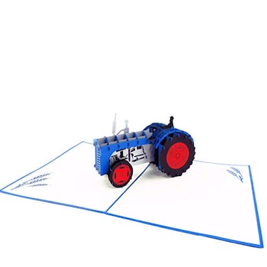 POP CARD EXPRESS Tractor 3D Pop Up Greeting Card for All Occasions Birthday Fathers Day Congratulations Farewell Anniversary Retirement Thank You Tractor Pop Up Card
