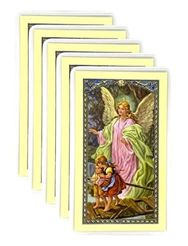 Amazing Saints Prayer to Your Guardian Angel Laminated Holy Card Set of 5