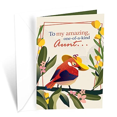 Prime Greetings Aunt Birthday Card Made in America EcoFriendly Thick Card Stock with Premium Envelope 5in x 775in Packaged in Protective Mailer