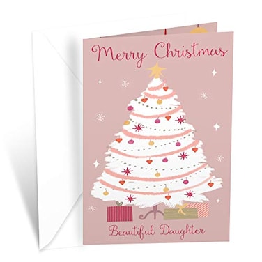 Prime Greetings Christmas Card For Daughter Made in America EcoFriendly Thick Card Stock with Premium Envelope 5in x 775in Packaged in Protective Mailer