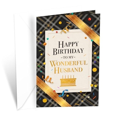 Prime Greetings Husband Birthday Card Made in America Thick Card Stock with Premium Envelope Packaged in a Reusable Presentation Mailer EcoFriendly 5in x 775in