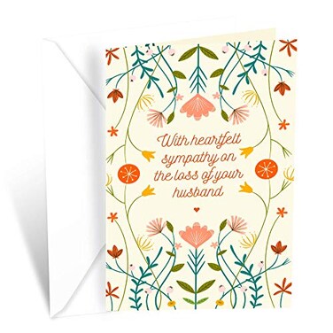 Prime Greetings Sympathy Card For Loss of Husband Made in America EcoFriendly Thick Card Stock with Premium Envelope 5in x 775in Packaged in Protective Mailer