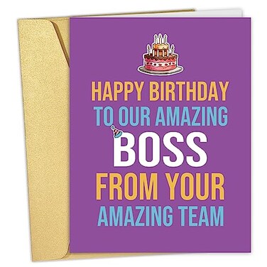 Qiliji Big Birthday Card for Boss Happy Birthday Card from Your Amazing Team Boss Birthday Party Jumbo Bday Card