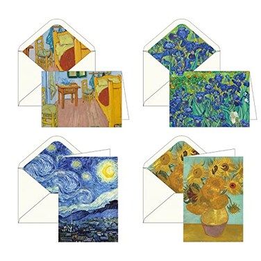 RainCaper Fine Art Keepsake 5x7 Blank Stationery van Gogh Greeting Note Cards With Decorative Envelopes Gift Boxed Set of 16 300 GSM Cardstock van Gogh Favorites