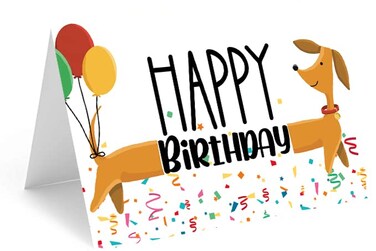 Red Door Inspirations Dog Happy Birthday Card 4x6 includes card and envelope Dachshund Birthday Card Single