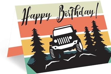 Red Door Inspirations Jeep Happy Birthday Card and Envelope Jeep Happy Birthday Card Single