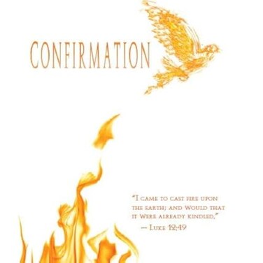 Salutare Stationery Dove of Fire Confirmation Card