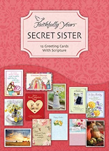 Faithfully Yours Secret Sister All Occasion Boxed Greeting Cards Mixed Scripture Box of 12