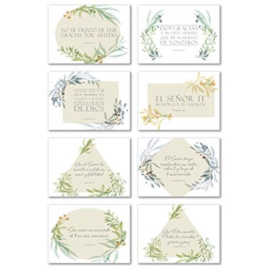 JBH Creations Spanish Thank You Inspirational Bible Verse Note Cards with Envelopes Pack of 48