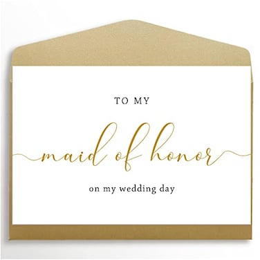 Spercy Wedding Day Card Thank You to Maid of Honor Blank Inside 8 x 53