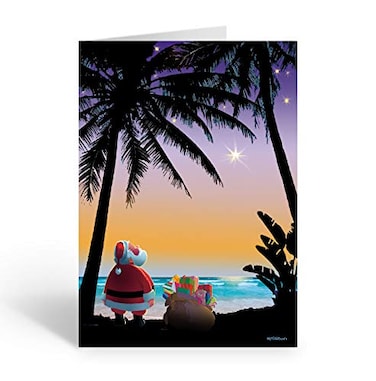 Stonehouse Collection Tropical Stars Christmas Card Beach and Tropical 18 Cards and Envelopes 18