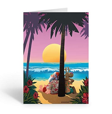 Stonehouse Collection Tropical Sunset Christmas Card 18 Beach Tropical Christmas Cards and Envelopes USA Made