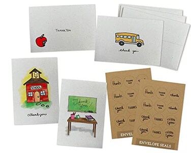Sugartown Greetings School Thank You Cards 24 Note Cards Envelopes with Kraft Sticker Seals