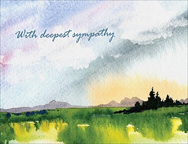 Peaks Publishing Sympathy Cards With Deepest Sympathy Distant Rain Blank Condolence Cards Set of 12 Cards and Envelopes