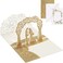 Tallew Wedding Pop up Card Set 3D Greeting Anniversary Romantic Wedding Congratulations Card with Envelope for Bride and Groom Valentine Gift Engagement Party SuppliesArched Door Style
