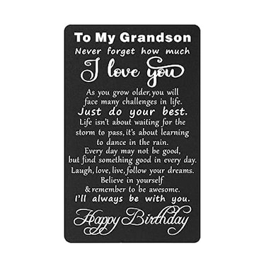 TANWIH Grandson Birthday Cards Happy Birthday Grandson Inspirational Gift for Granson Birthday