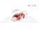 Teabug Cards Just Married Pink Cadillac Wedding Car with Bride and Groom Pop Up Card for Marriage Engagement Anniversary Valentines Day