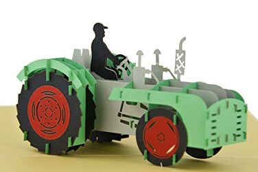 Teabug Cards Tractor 3D Pop UP Greeting Card Fathers Day Card Children Birthday Card Any Occasions