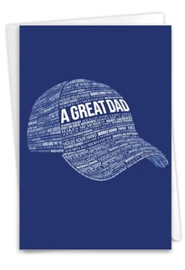 The Best Card Company 1 Fathers Day Card for Dad Pa Pop Daddy Stepfathers Grandfather wEnvelope Loving Notecard A Great Dad C6780FDG