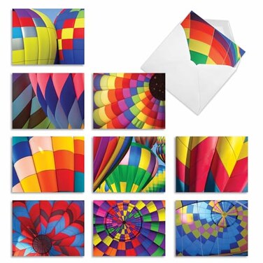 The Best Card Company 10 Fun Cards for All Occasions for Men and Women 4 x 512 Inch Boxed Assorted Notecard Set Blank Inside Hot Air M2035NB
