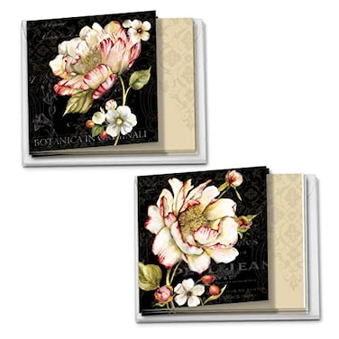 The Best Card Company 12 Sympathy Note Cards with Envelopes Loving Flower Bereavement 2 Designs 6 Each Botanica MQ4610SMGB6x2