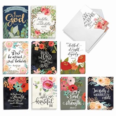 The Best Card Company 20 All Occasion Note Cards 4 x 512 Inch Blank Boxed Set 10 Designs 2 Each Praise Papers AM6635OCBB2x10