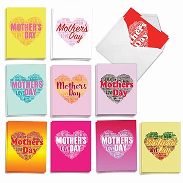 The Best Card Company 20 Mothers Day Cards Bulk 4 x 512 Inch Loving Small Note Card Set Mothers Words AM3192MDGB2x10