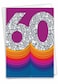 The Best Card Company 60th Happy Birthday Card with Envelope 60 Year Old Congrats Not Layered Sparkled or 3D Bold Milestones 60 C6110DMBG