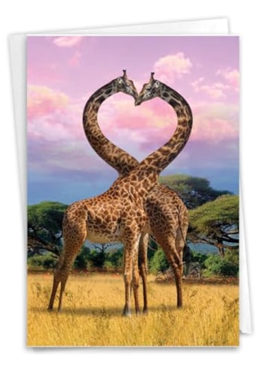 The Best Card Company Anniversary Greeting Card with Envelope Loving Stationery for Spouse Loving Animals C3504AANG