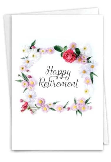 The Best Card Company Happy Retirement Card with Envelope Farewell Retiree Greeting Elegant Retirement C4175CRTG