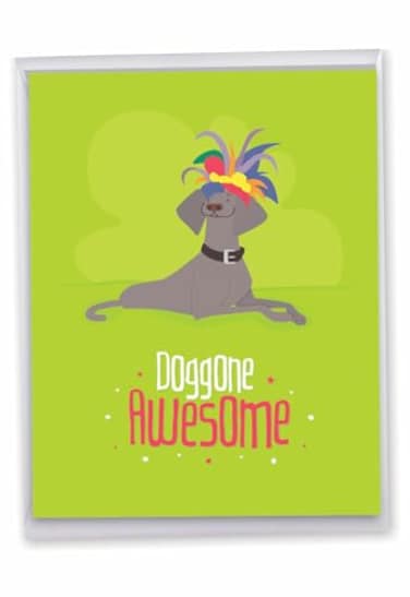 The Best Card Company Jumbo Animal Congratulations Card 85 x 11 Inch Fun Whimsical Celebration Congrats Doggone Awesome Notes J6586ICGG