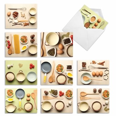 The Best Card Company 10 Assorted Thank You Note Cards Boxed Set 4 x 512 Inch with Envelopes 10 Designs 1 Each Culinary Cards M1733TY