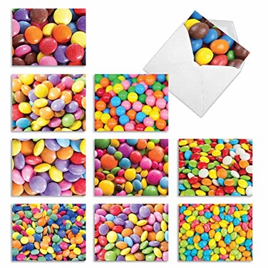 The Best Card Company 10 Assorted Thank You Notes Box Set 4 x 512 Inch with Envelopes 10 Designs 1 Each CANDY MAN 10 Assorted Thank You Note Cards wMatching Envelopes M3000