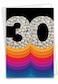 The Best Card Company 30th Milestone Anniversary Greeting wEnvelope for Men Women Not Layered Sparkled or Foil Bold Milestones 30 C6110AMAG