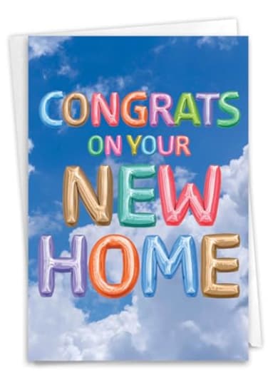 The Best Card Company New Home Greeting Card with 5 x 7 Inch Envelope 1 Card Housewarming Inflated Messages C5651NNHG