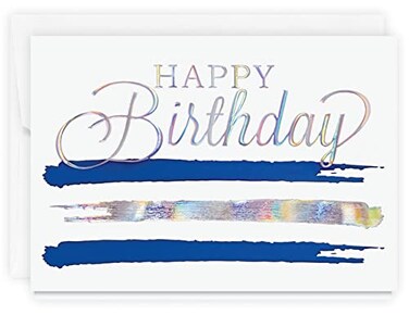 The Gallery Collection 1 Count Card Pack Birthday Card with Foil Lined Envelope Happy Birthday Hues