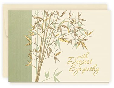The Gallery Collection 5 Count Card Pack Sympathy Cards with Pearl Lined Envelopes With Deepest Sympathy Garden