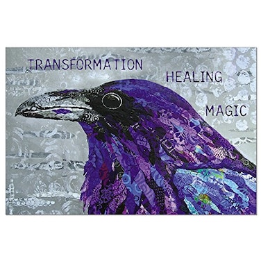 Tree-Free Greetings TreeFree Greetings EcoNotes 12Count Healing Raven Blank Notecard Set With Envelopes All Occasion Bird Themed Inspirational FS56869