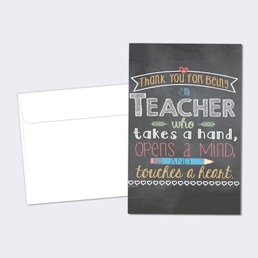 Tree-Free Greetings TreeFree Greetings EcoNotes 12Count Notecard Set With Envelopes 4 x 6 Inches Teacher Mind and Heart Themed Teacher Gift Art 56219