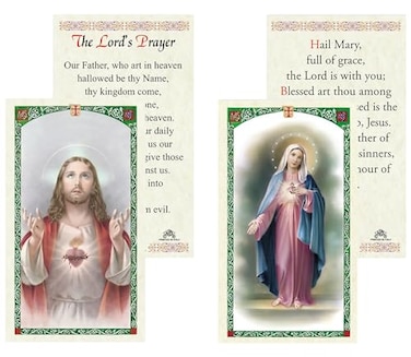 Trendzeen Our Father Prayer Card Hail Mary Prayer Card Made in Italy The Lords Prayer Laminated Catholic Cards Set for Daily Devotion Personal Reflection 2 Items Total