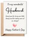 TRIDECOR Fathers Day Card from Wife To My Wonderful Husband Romantic 5x7 Folded Greeting Card with Envelope Sweet Fathers Day Card for Husband Blank Inside