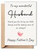TRIDECOR Fathers Day Card from Wife To My Wonderful Husband Romantic 5x7 Folded Greeting Card with Envelope Sweet Fathers Day Card for Husband Blank Inside
